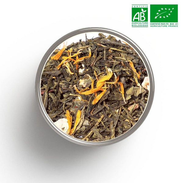 Grüner Tee Farben der Zitrusfrüchte (Ingwer, Orange) BIO in loser Schüttung